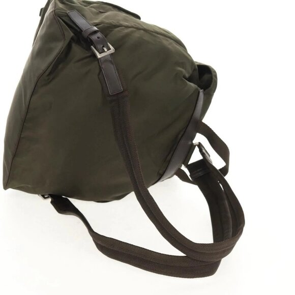 PRADA Backpack Nylon Khaki Silver Auth 157774 main image 5
